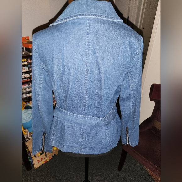 ELOQUII denim motto jacket - Picture 4 of 7